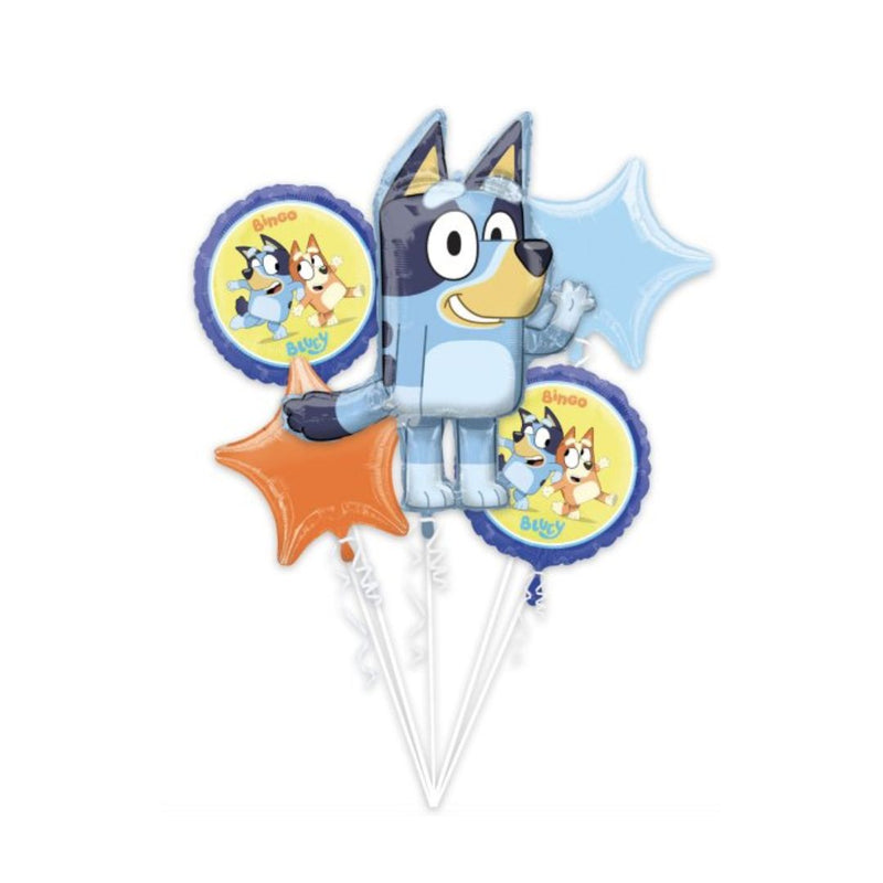 Foil Balloon Bouquet 5pc Bluey P76