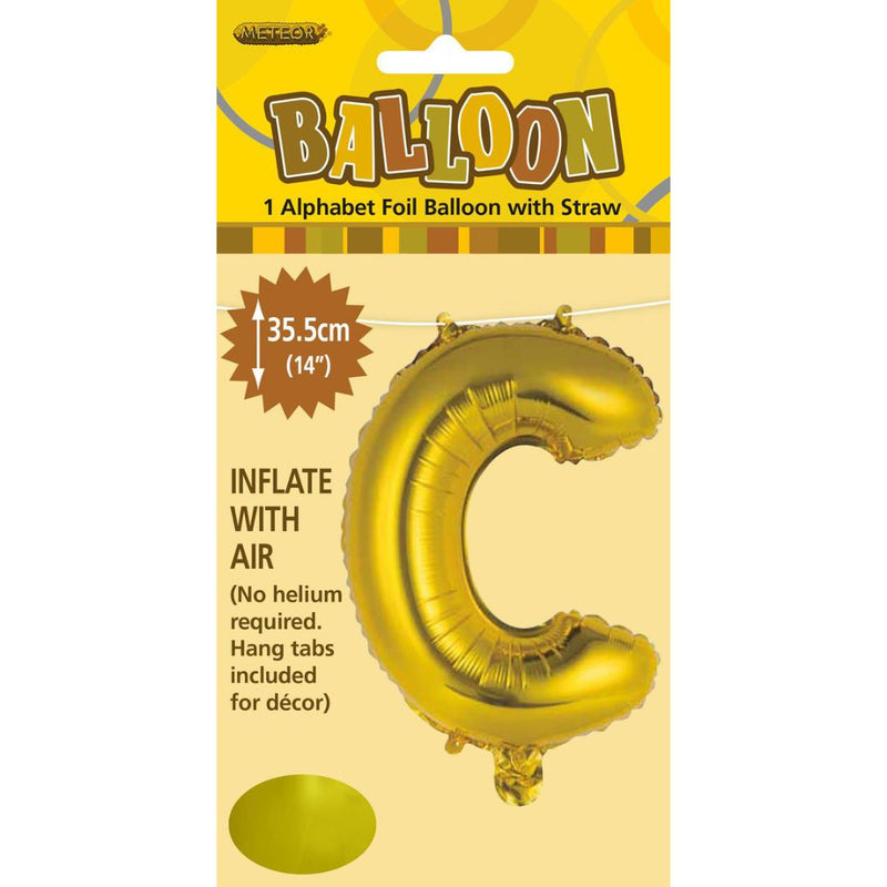 Alphabet Foil Balloon 35cm Gold - C