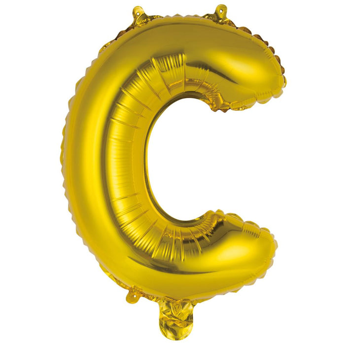Alphabet Foil Balloon 35cm Gold - C
