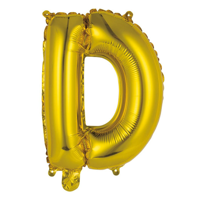 Alphabet Foil Balloon 35cm Gold - D
