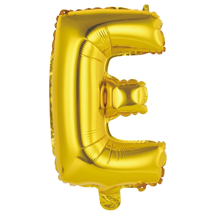 Alphabet Foil Balloon 35cm Gold - E