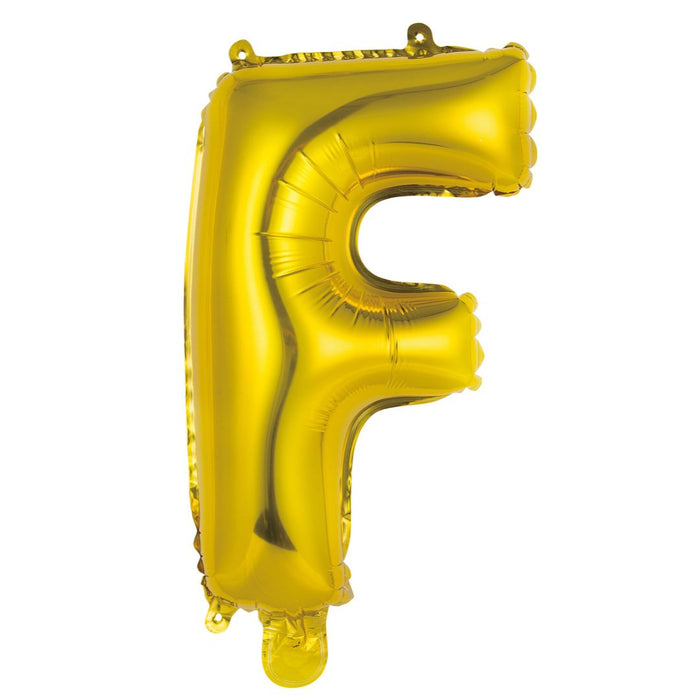 Alphabet Foil Balloon 35cm Gold - F