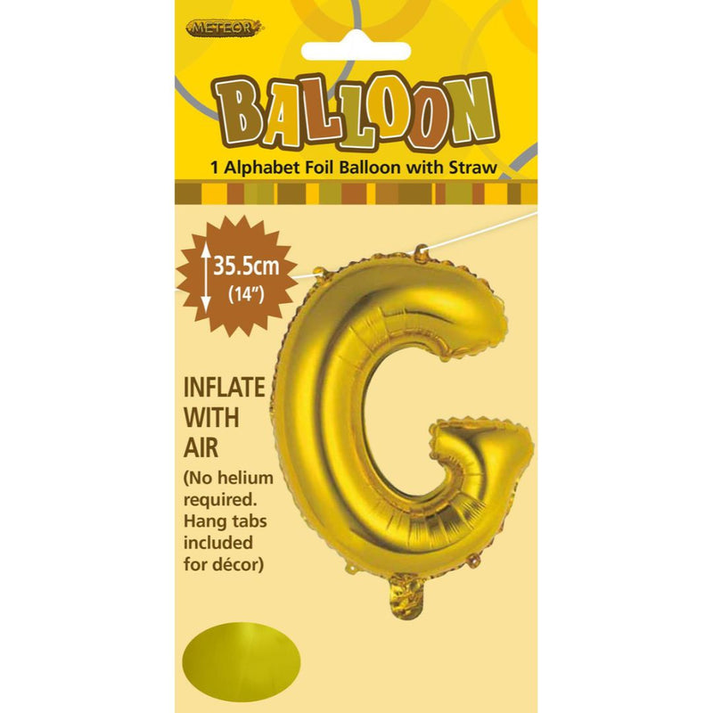 Alphabet Foil Balloon 35cm Gold - G