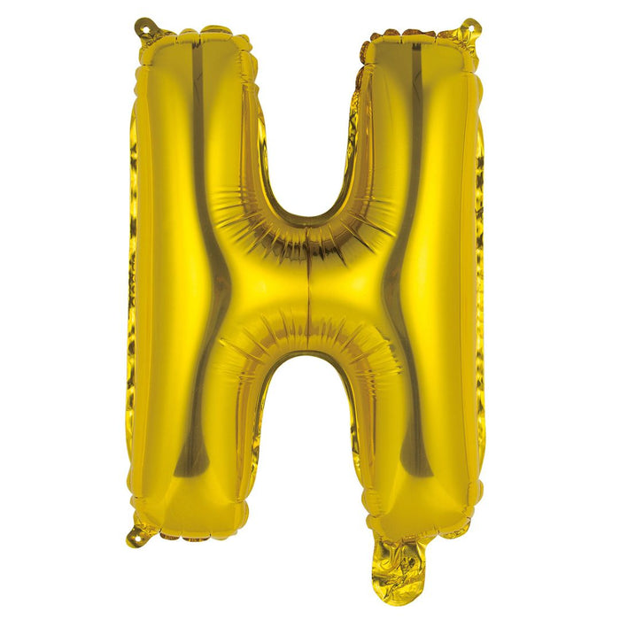 Alphabet Foil Balloon 35cm Gold - H