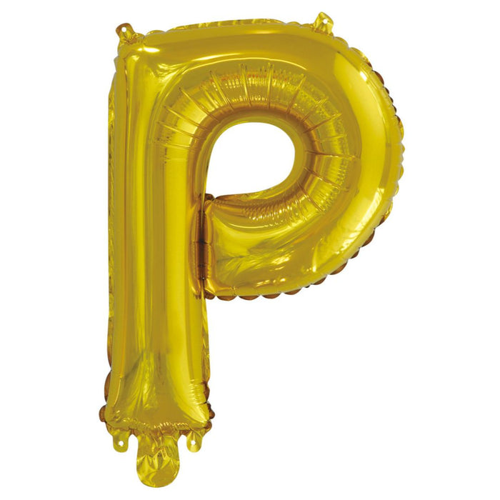 Alphabet Foil Balloon 35cm Gold - P