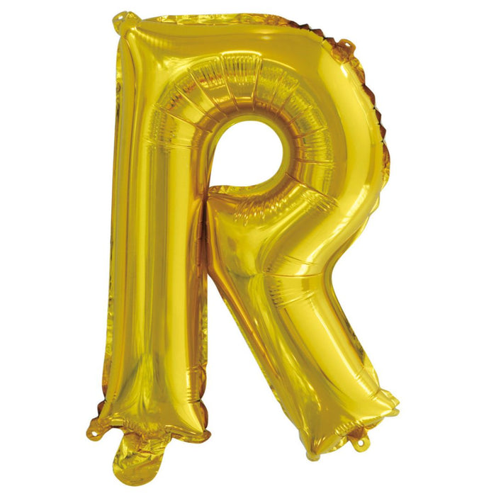 Alphabet Foil Balloon 35cm Gold - R