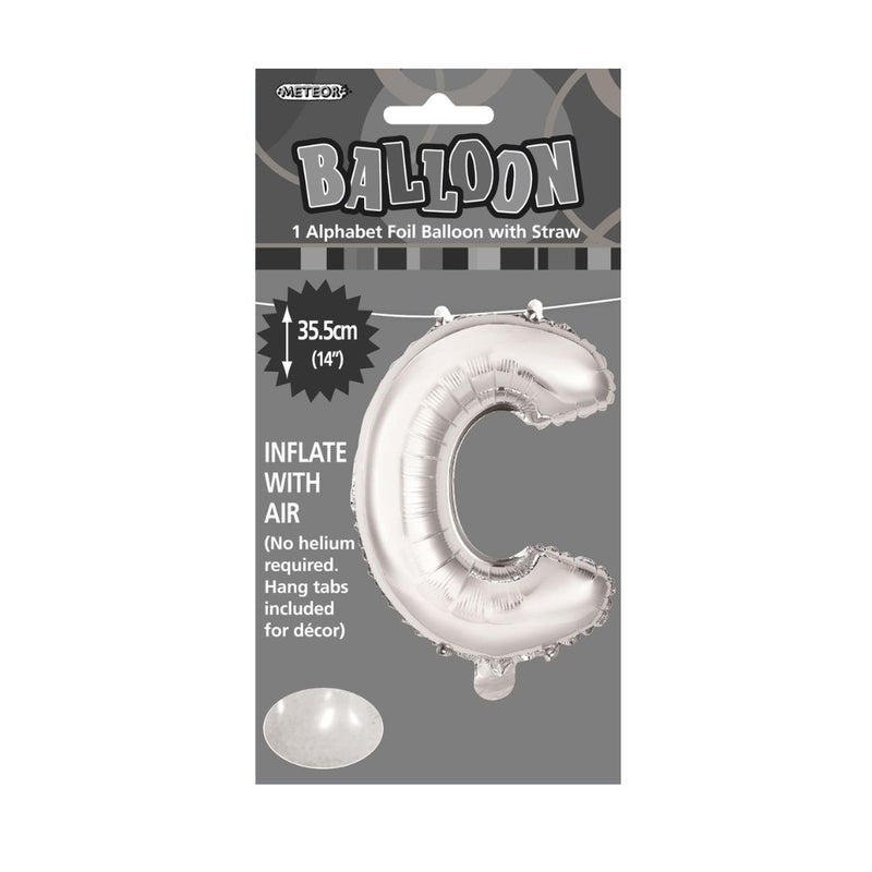 Alphabet Foil Balloon 35cm Silver - C