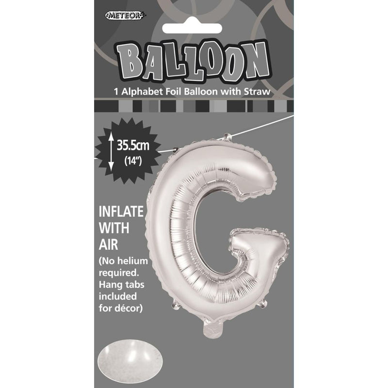 Alphabet Foil Balloon 35cm Silver - G