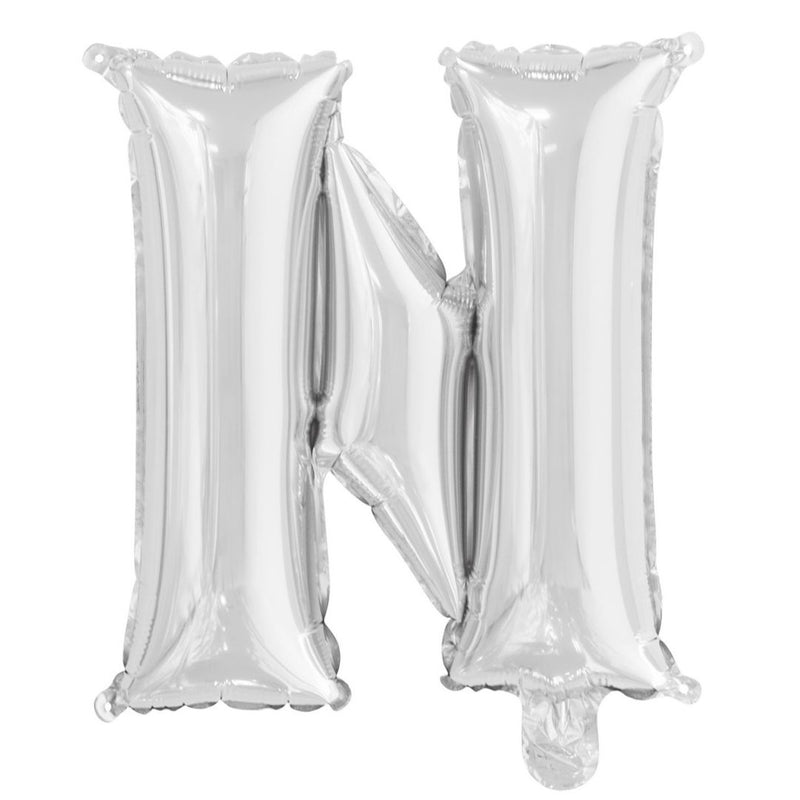 Alphabet Foil Balloon 35cm Silver - N