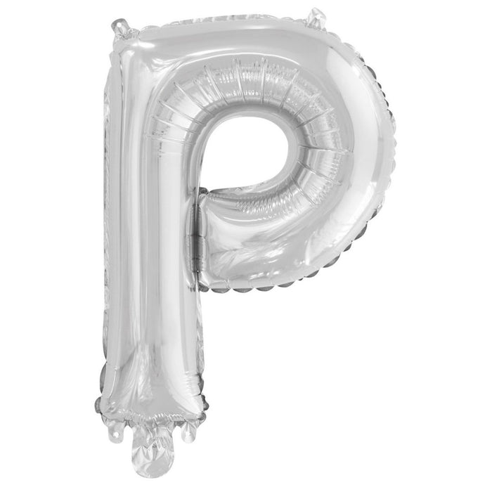 Alphabet Foil Balloon 35cm Silver - P