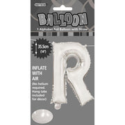 Alphabet Foil Balloon 35cm Silver - R – thumbnail