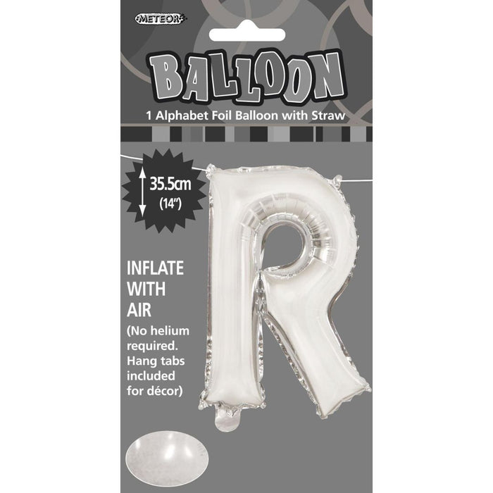 Alphabet Foil Balloon 35cm Silver - R