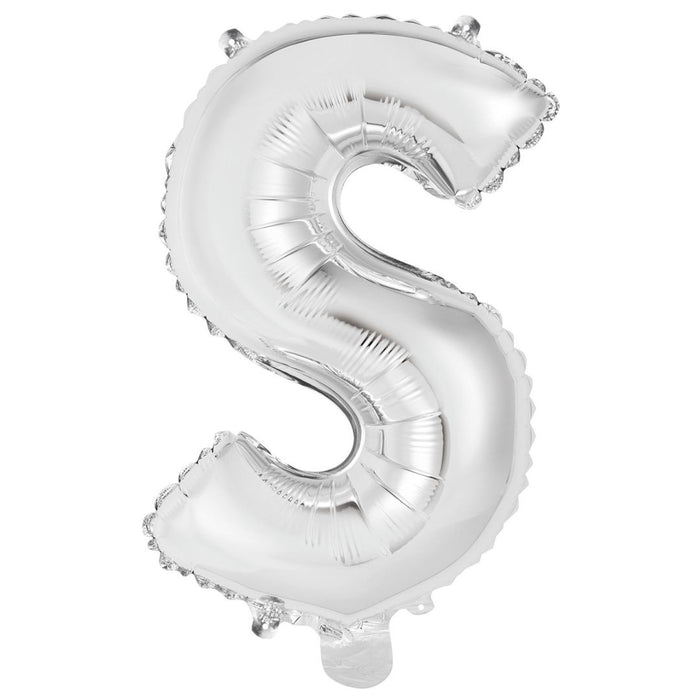 Alphabet Foil Balloon 35cm Silver - S