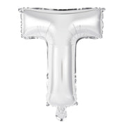 Alphabet Foil Balloon 35cm Silver - T – thumbnail