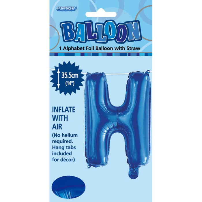 Alphabet Foil Balloon 35cm Royal Blue - H