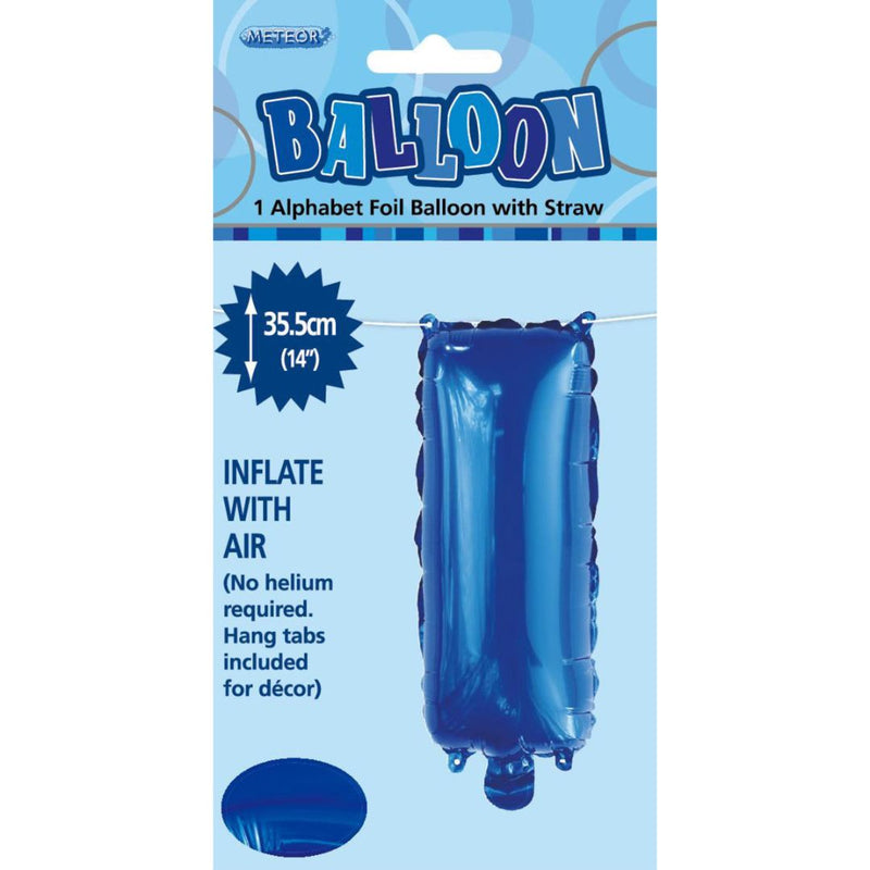 Alphabet Foil Balloon 35cm Royal Blue - I