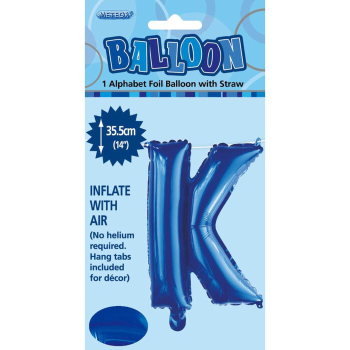 Alphabet Foil Balloon 35cm Royal Blue - K