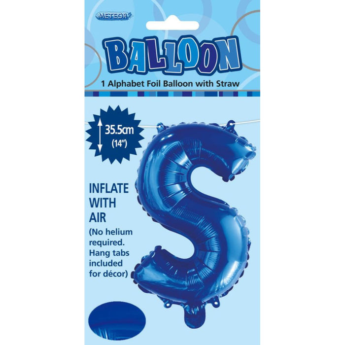 Alphabet Foil Balloon 35cm Royal Blue - S