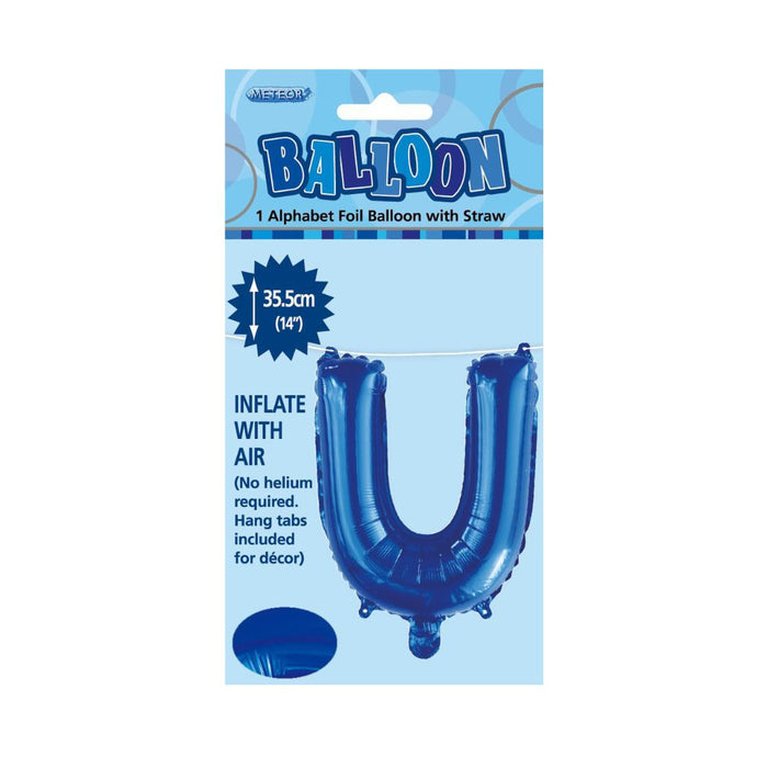 Alphabet Foil Balloon 35cm Royal Blue - U