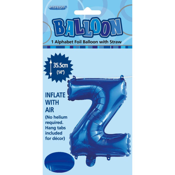Alphabet Foil Balloon 35cm Royal Blue - Z