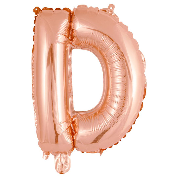 Alphabet Foil Balloon 35cm Rose Gold - D