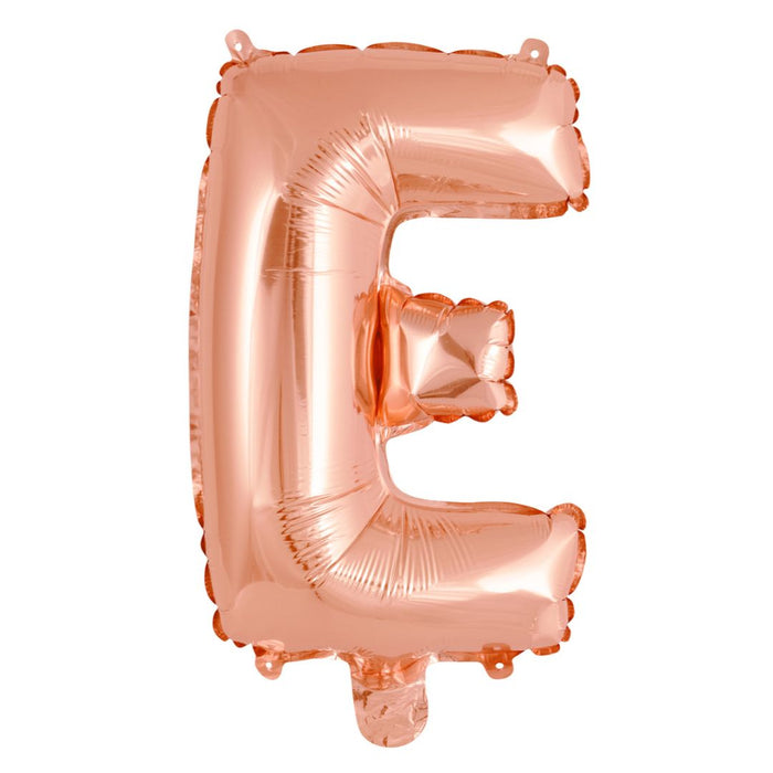 Alphabet Foil Balloon 35cm Rose Gold - E