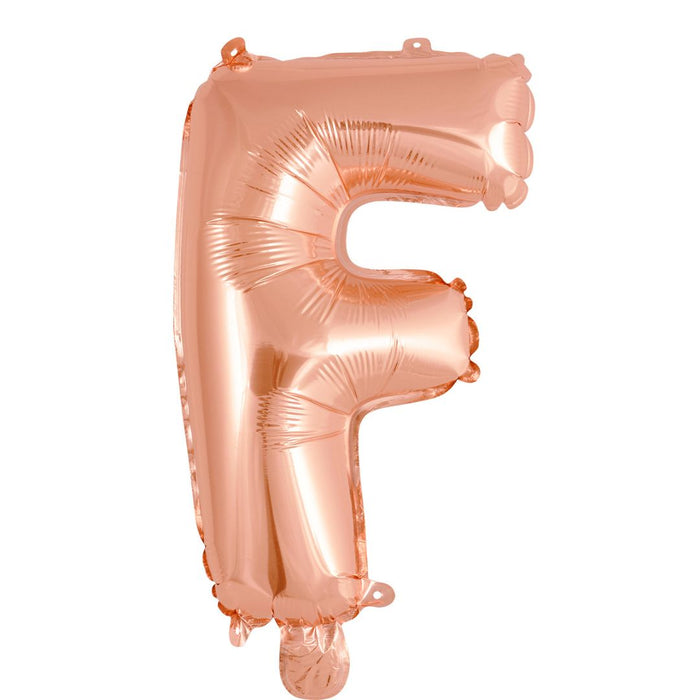 Alphabet Foil Balloon 35cm Rose Gold - F