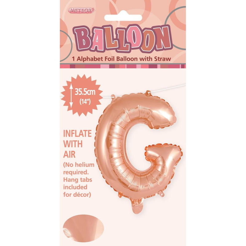 Alphabet Foil Balloon 35cm Rose Gold - G