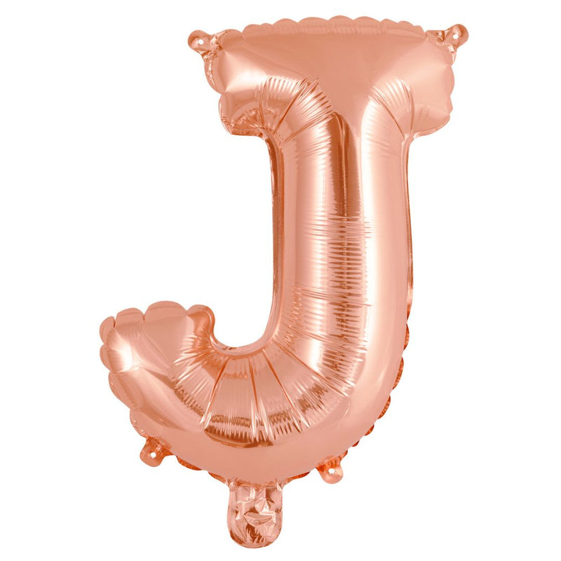 Alphabet Foil Balloon 35cm Rose Gold - J