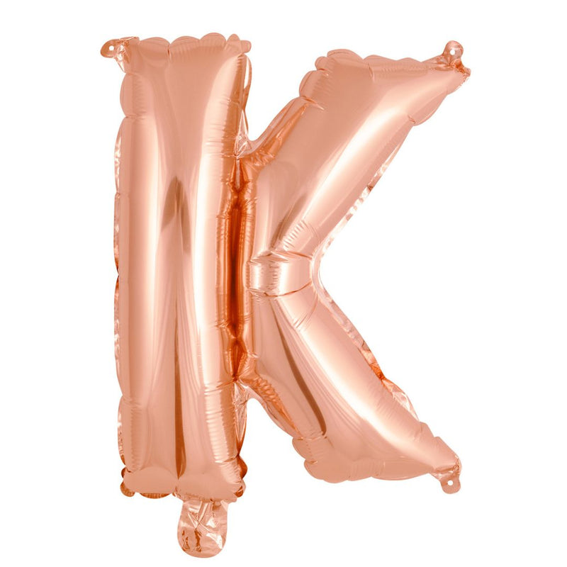 Alphabet Foil Balloon 35cm Rose Gold - K