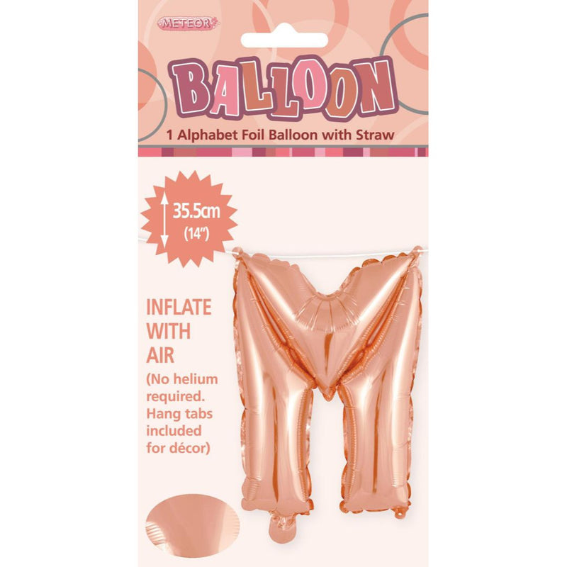 Alphabet Foil Balloon 35cm Rose Gold - M