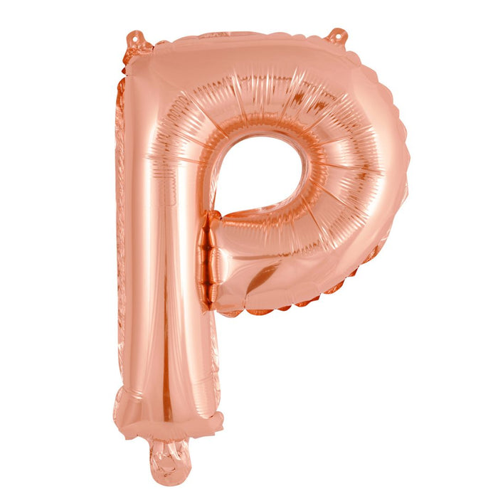 Alphabet Foil Balloon 35cm Rose Gold - P
