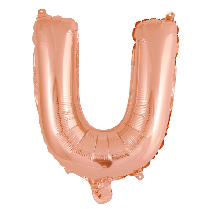 Alphabet Foil Balloon 35cm Rose Gold - U