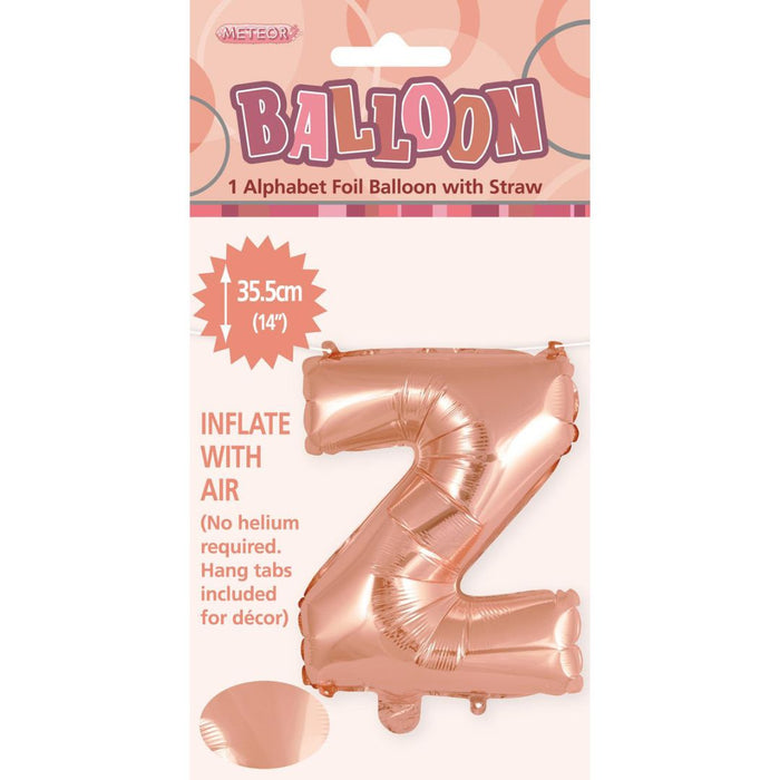 Alphabet Foil Balloon 35cm Rose Gold - Z