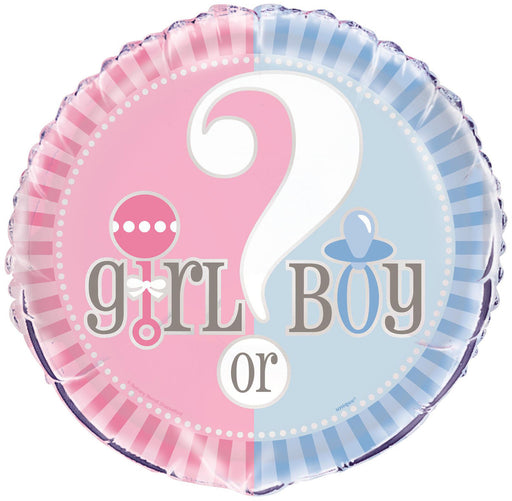 Baby Reveal Boy Or Girl Foil Balloon 45cm