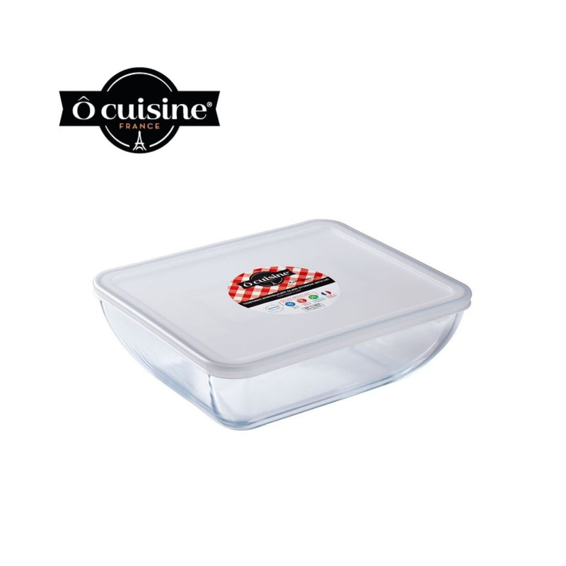 Rect dish w/ lid 22x17x6cm, 1.3L O Cuisine