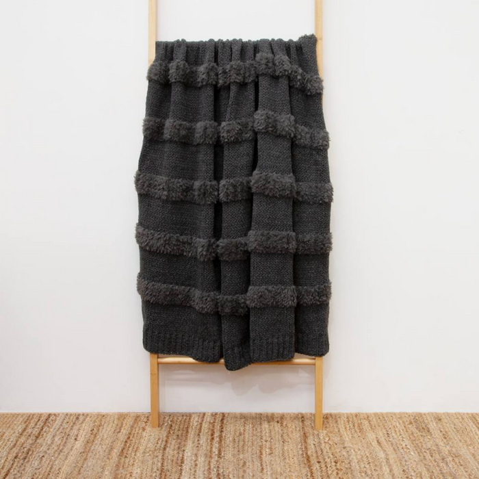 Darby Chenille Throw Charcoal 130x160cm 