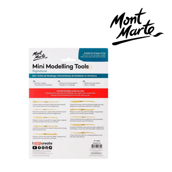 Mont Marte Mini Modelling Tools Boxwood 10pc