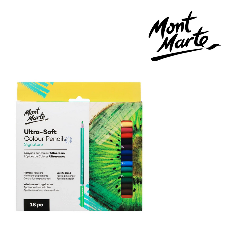 Mont Marte Ultra-Soft Colour Pencils 18pc