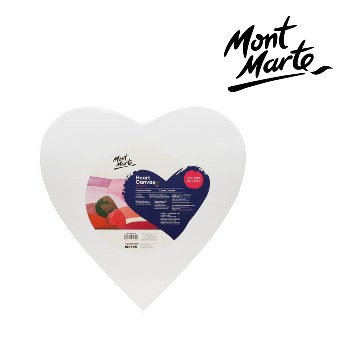 Mont Marte Canvas Heart Shaped 40x40cm