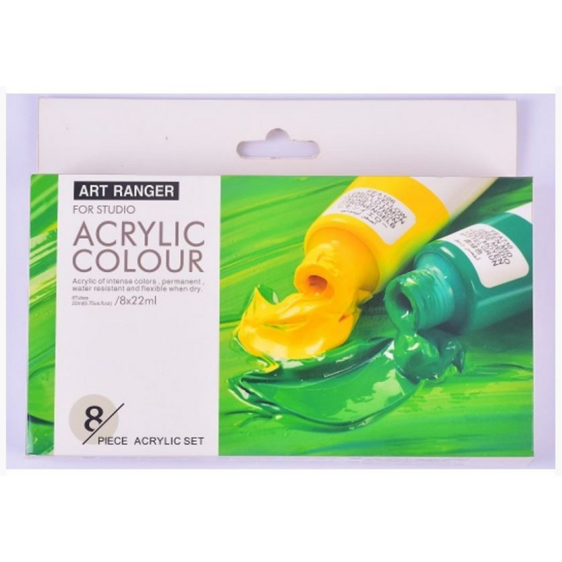 Art Ranger Brand Acrylic Set of 8x22ml (Regular Colours )