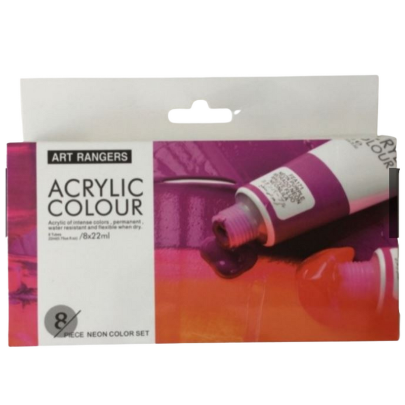 Art Ranger Brand Acrylic Paint Set 8x22ml (Neon Colours)