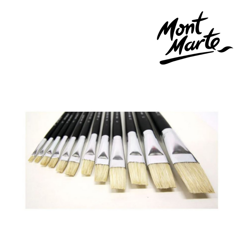 Mont Marte Brushes 12pc Flat 1-12