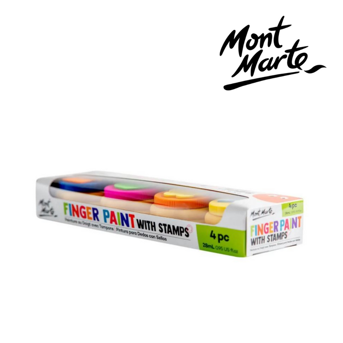 Mont Marte Finger Paint with Stamps 4pc