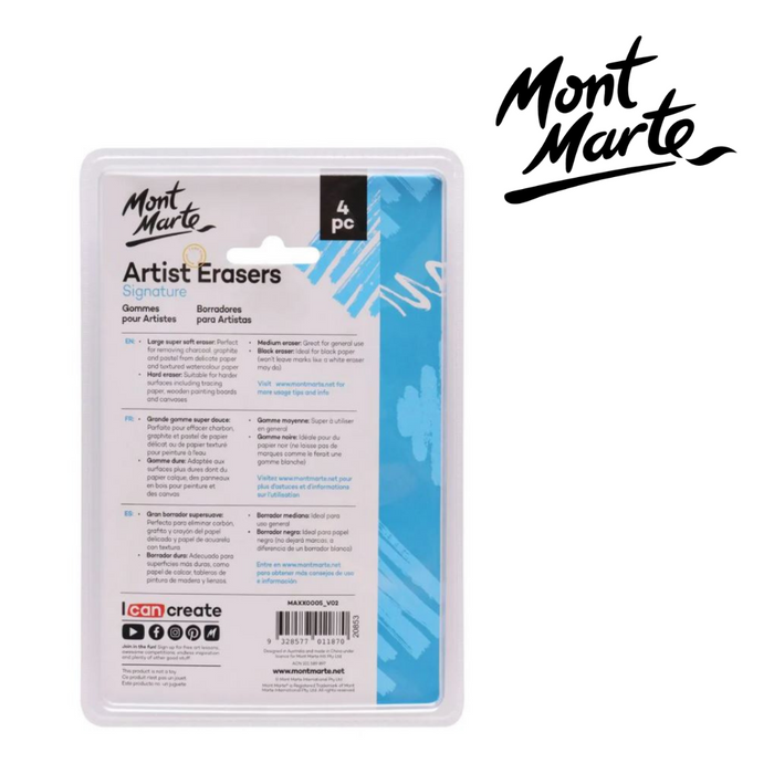 Mont Marte Artist Erasers Pack 4pc