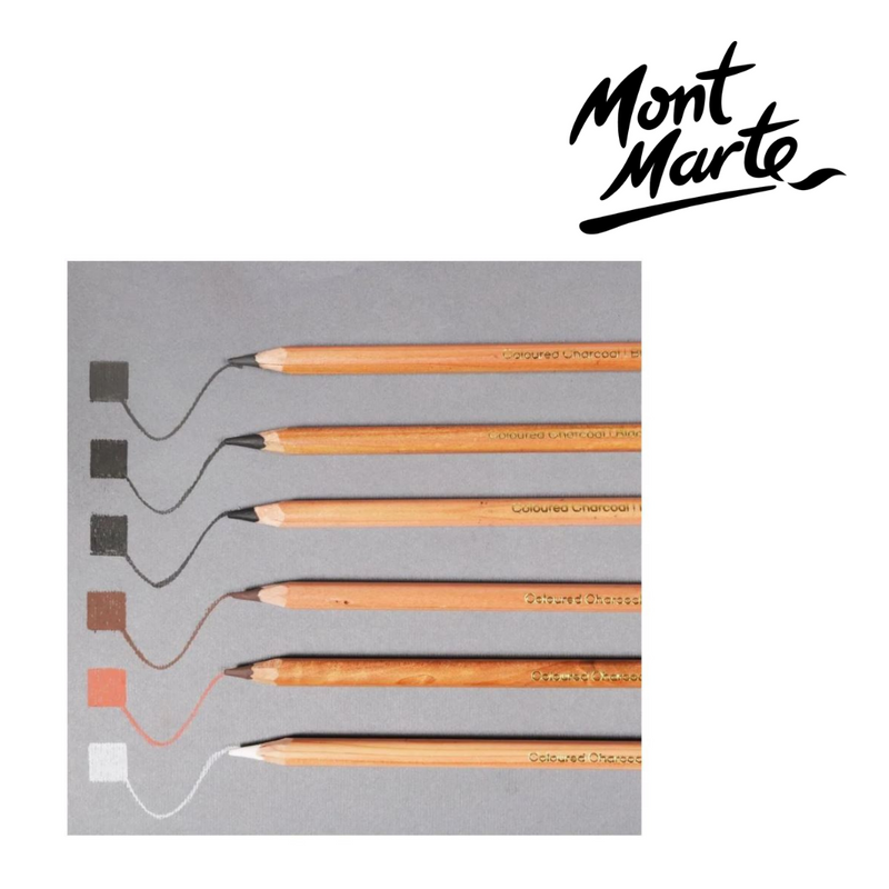 Mont Marte Coloured Charcoal Pencils 12pc