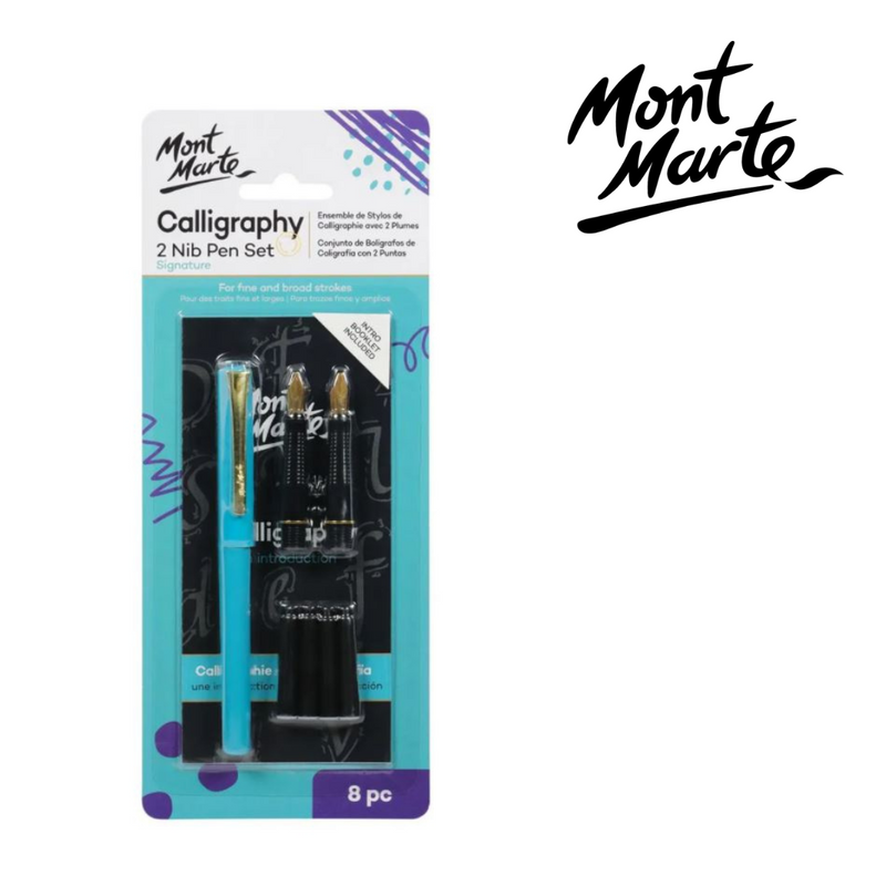 MM Calligraphy 2 Nib Pen Set 8pc