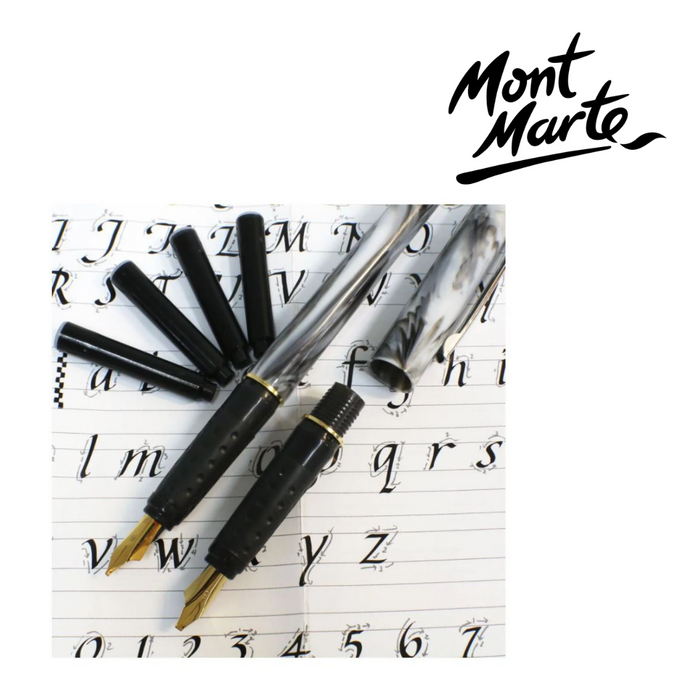 Mont Marte Calligraphy 2 Nib Pen Set 8pc