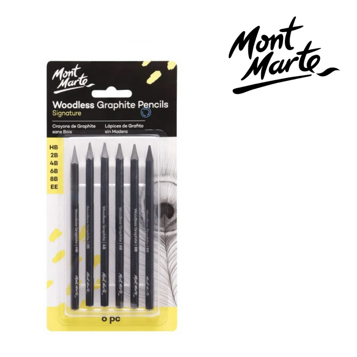 Mont Marte Woodless Graphite Pencils 6pc