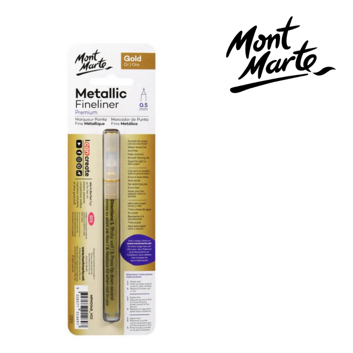 Mont Marte Metallic Marker Fine Liner - Gold